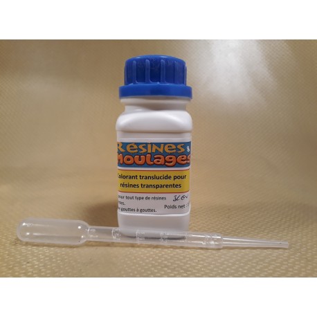 COLORANTS TRANSLUCIDES POUR RÃ‰SINES TRANSPARENTES AVEC PIPETTE - COULEUR BLEU