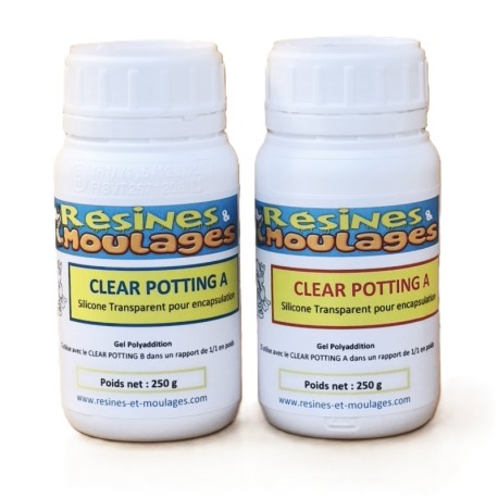 KIT SILICONE TRANSPARENT RTV CLEAR POTTING