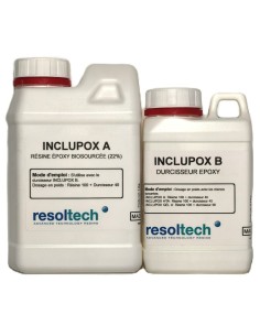 KIT RÉSINE ÉPOXY D'INCLUSION TRANSPARENTE BIO-SOURCÉ (22% sur le mélange)