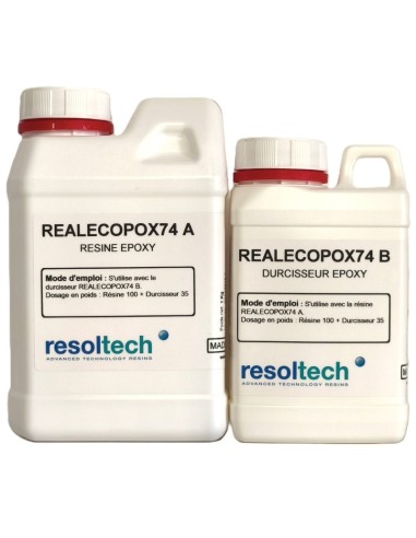 KIT RESINE EPOXY BIO-SOURCÉE (31% sur le mélange)  REALECOPOX 74
