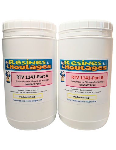 KIT PATE A MODELER RTV 1141 - 50 SHORE A CONTACT PEAU
