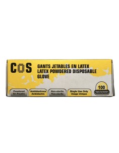 Boîte de 100 Gants Latex Poudrés (Tailles S, M, L, XL)