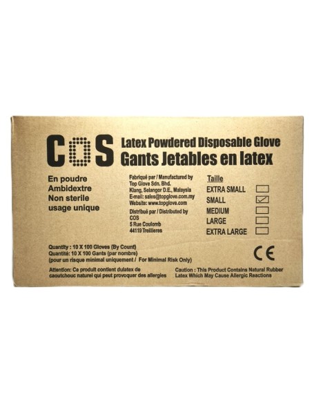 Carton de 10 Boîtes de Gants Latex - Protection Résine