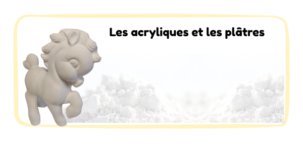 Les plâtres et les produits en phase aqueuse sans solvant.